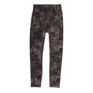 Lululemon Black and White Text Print Leggings